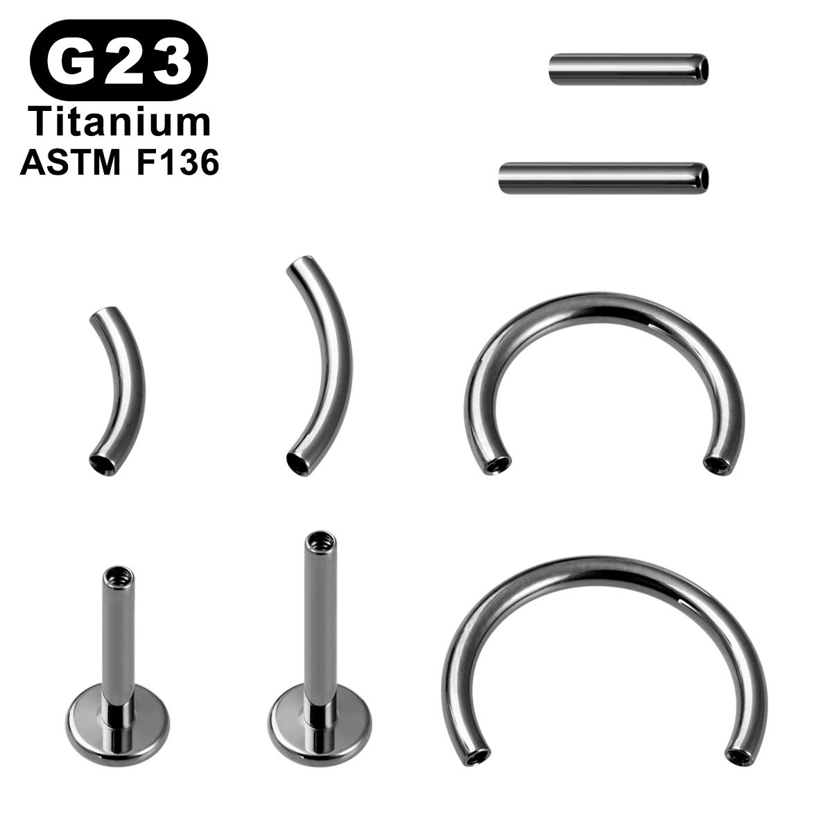 Body Jewelry Implant Grade Titanium - 8pcs/Lot ASTM F136 Implantable Grade Titanium