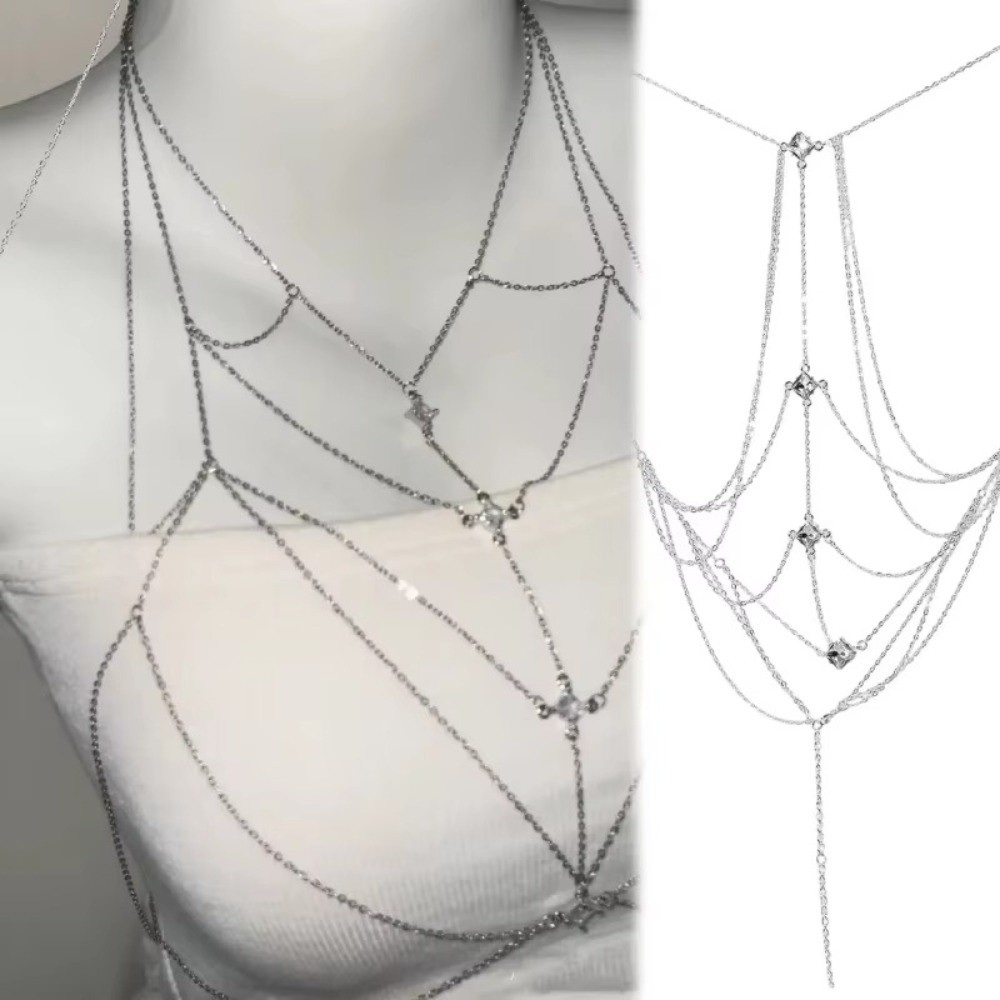 Body Jewelry Chest - Glitter Rhinestone Bust Chain Multilayer Luxury