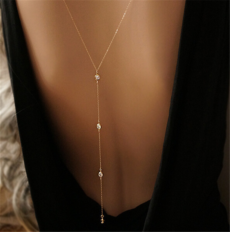 Body Jewelry Materials - Long Backless Necklace Body Chain Cross-Border