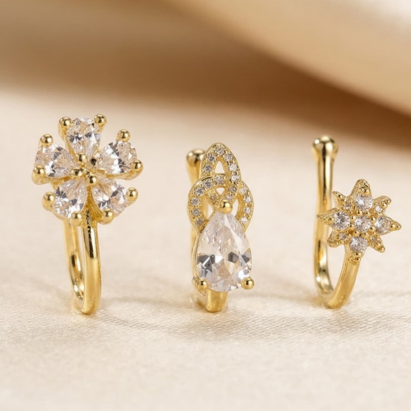 Body Jewelry Nose - 3-piece French style minimalist and versatile