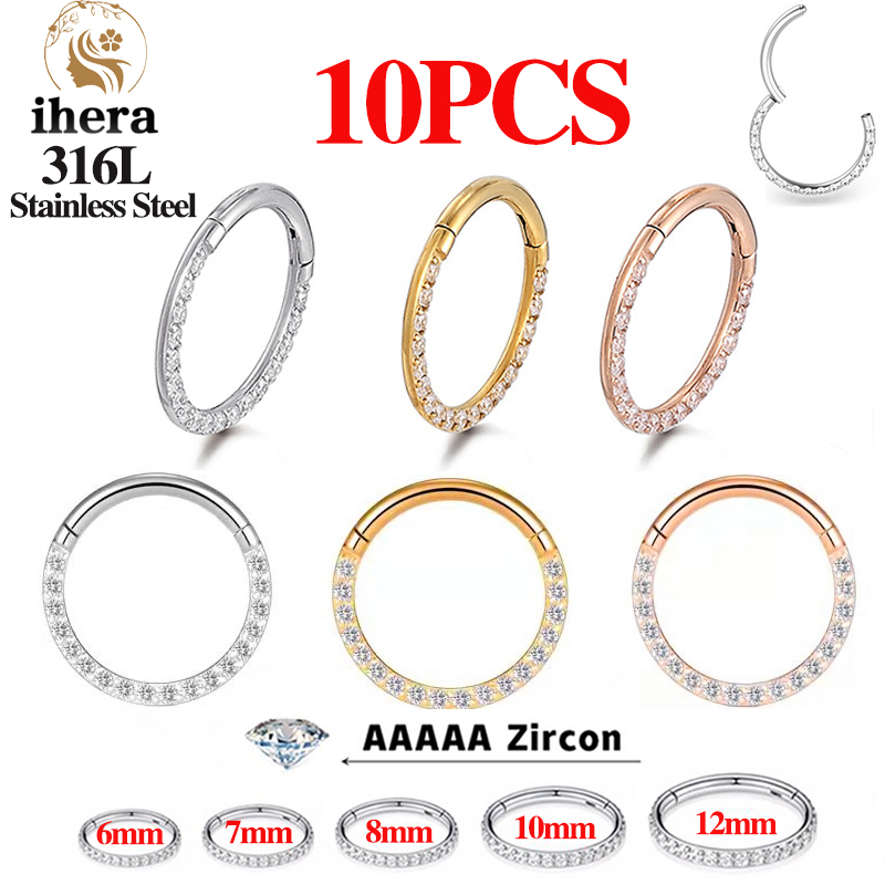 Body Jewelry Nose - 1/10PCS Stainless Steel Nose Rings Septum