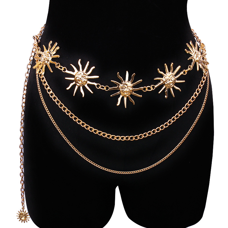 Body Jewelry Chest - Chunky Multilayer Punk Gothic Moon Sun