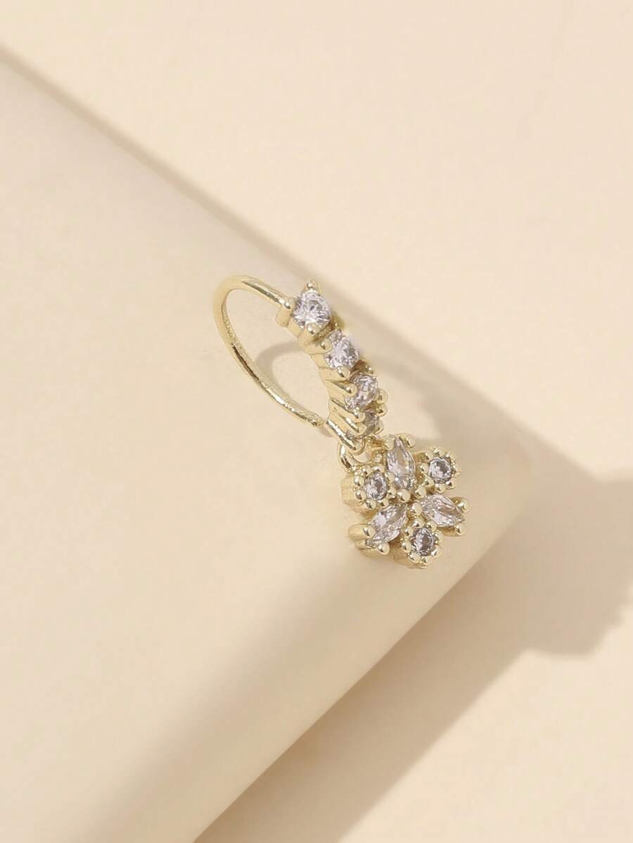 Body Jewelry Nose - Delicate Flower Design Nose Ring With