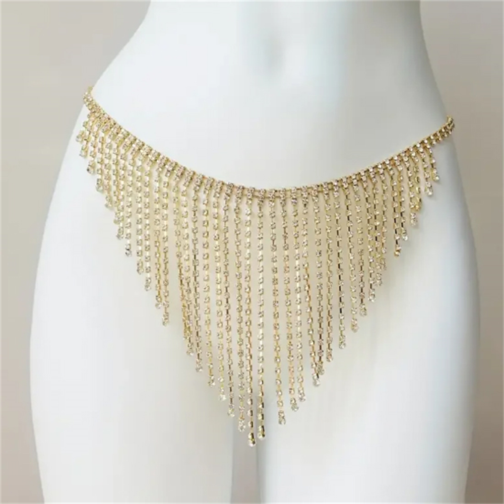 Body Jewelry Chest - Sexy Crystal Tassel Thong Shorts Chain