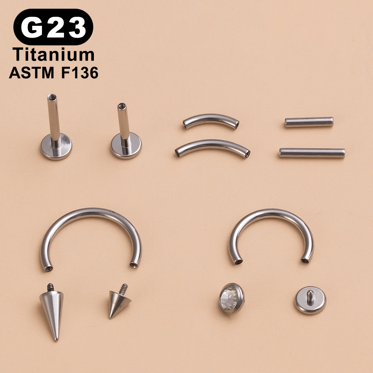8pcs/Lot ASTM F136 Implantable - Body Jewelry Implant Grade Titanium recension och pris