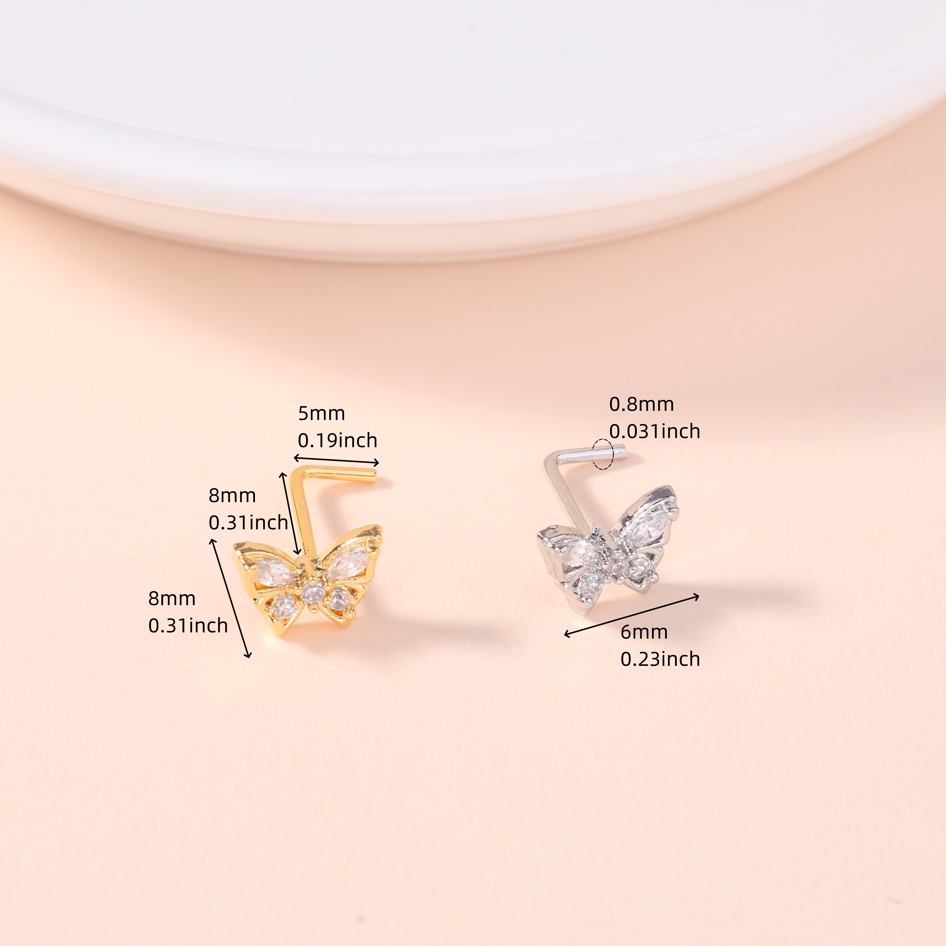 1Pcs Nose Stud Rings L Screw S - Body Jewelry Hoops recension och pris