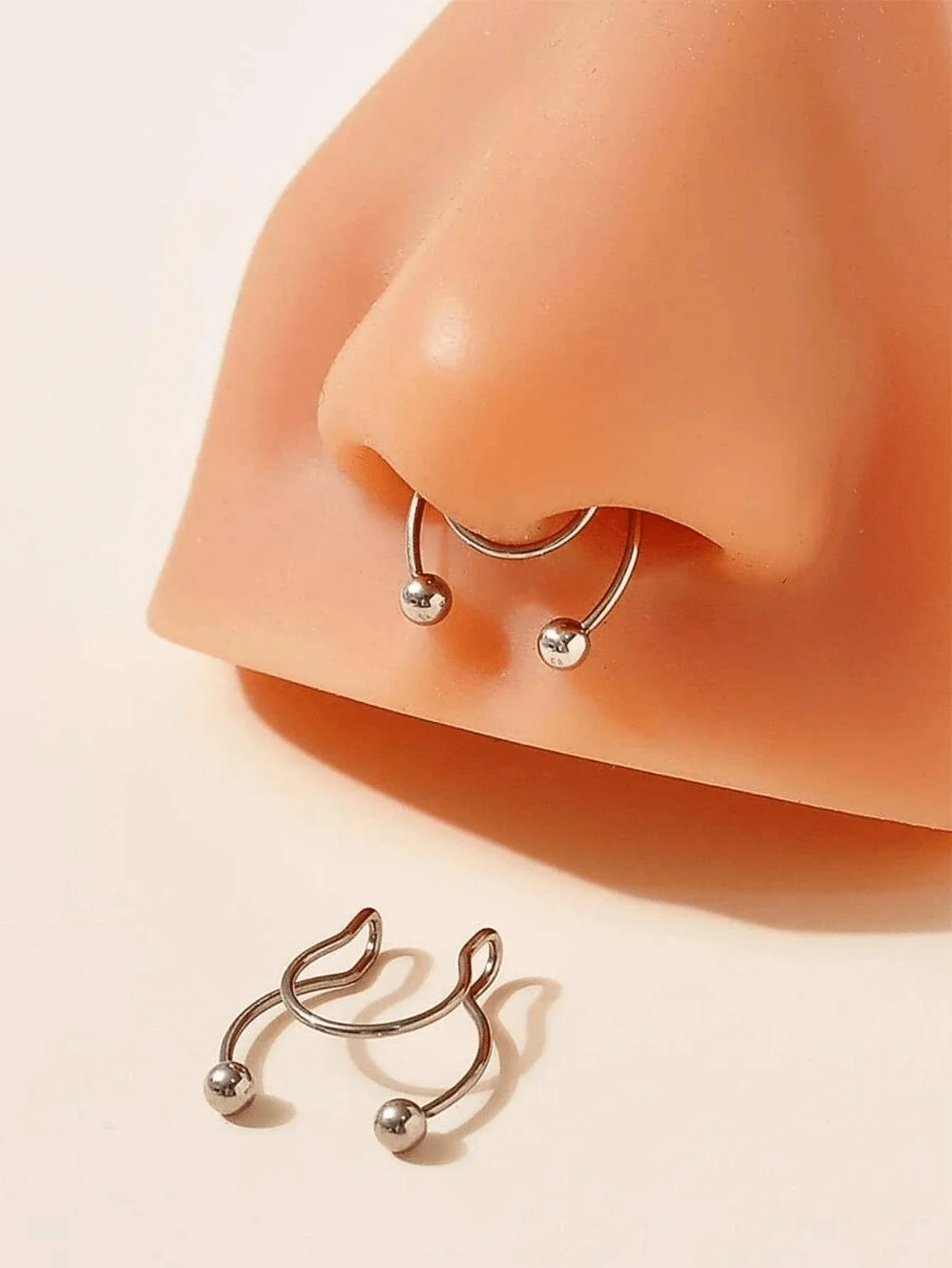 2pcs Stainless Steel Clip-On N - Body Jewelry Nose recension och pris