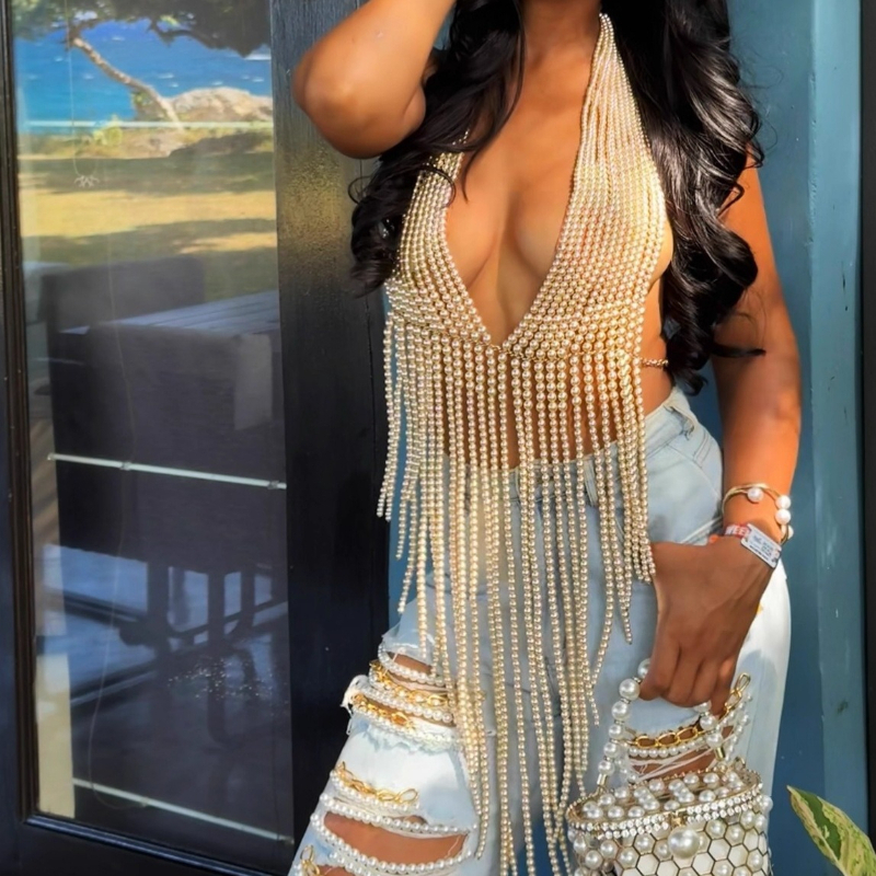 Luxury Design Deep V-neck Back - Body Jewelry Vest recension och pris