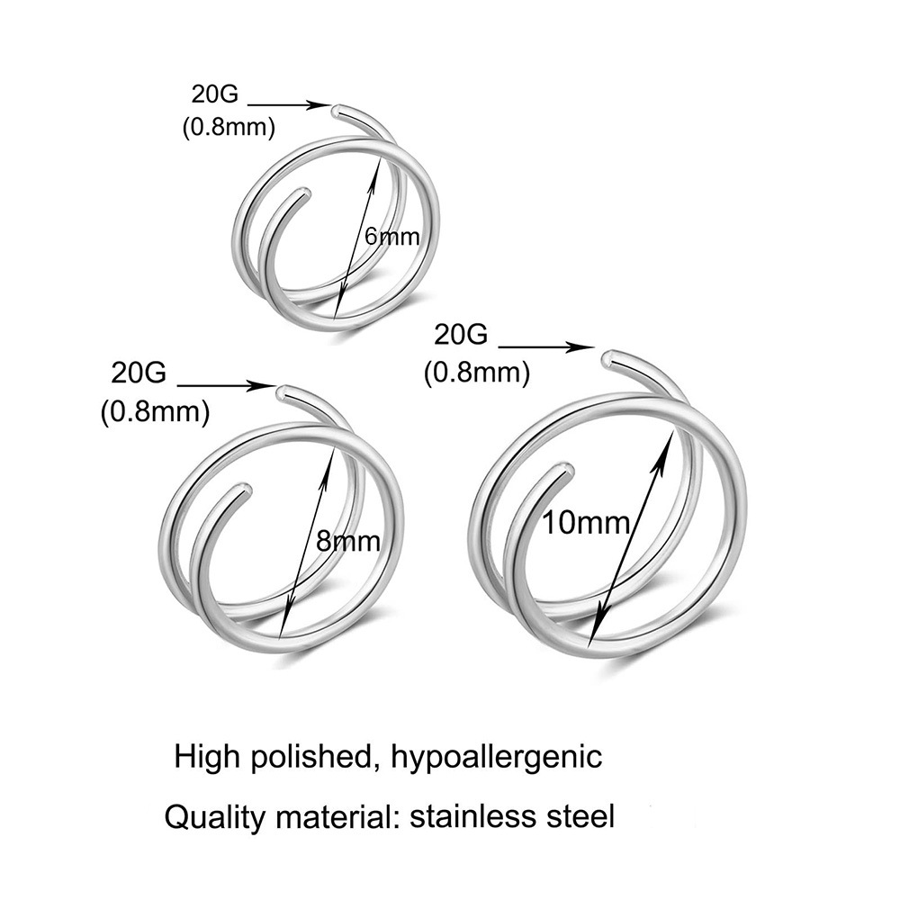1PC Stainless Steel 316 Double - Body Jewelry Hoops recension och pris
