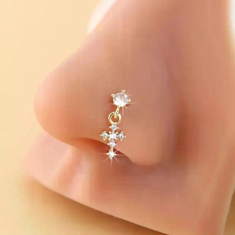 Dangle Nose Rings For Women Cr - Body Jewelry Hoops recension och pris
