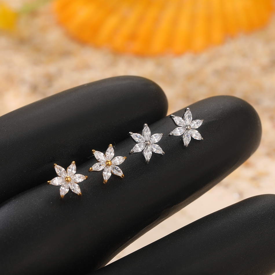 1/5PCS Titanium Crystal Flower - Dermal Anchor Top recension och pris