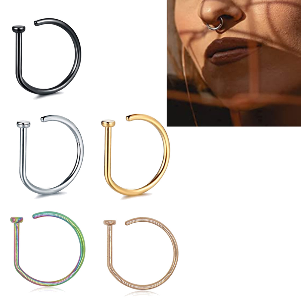 1PC Woman Man Fake Nose Rings  - Body Jewelry Hoops recension och pris