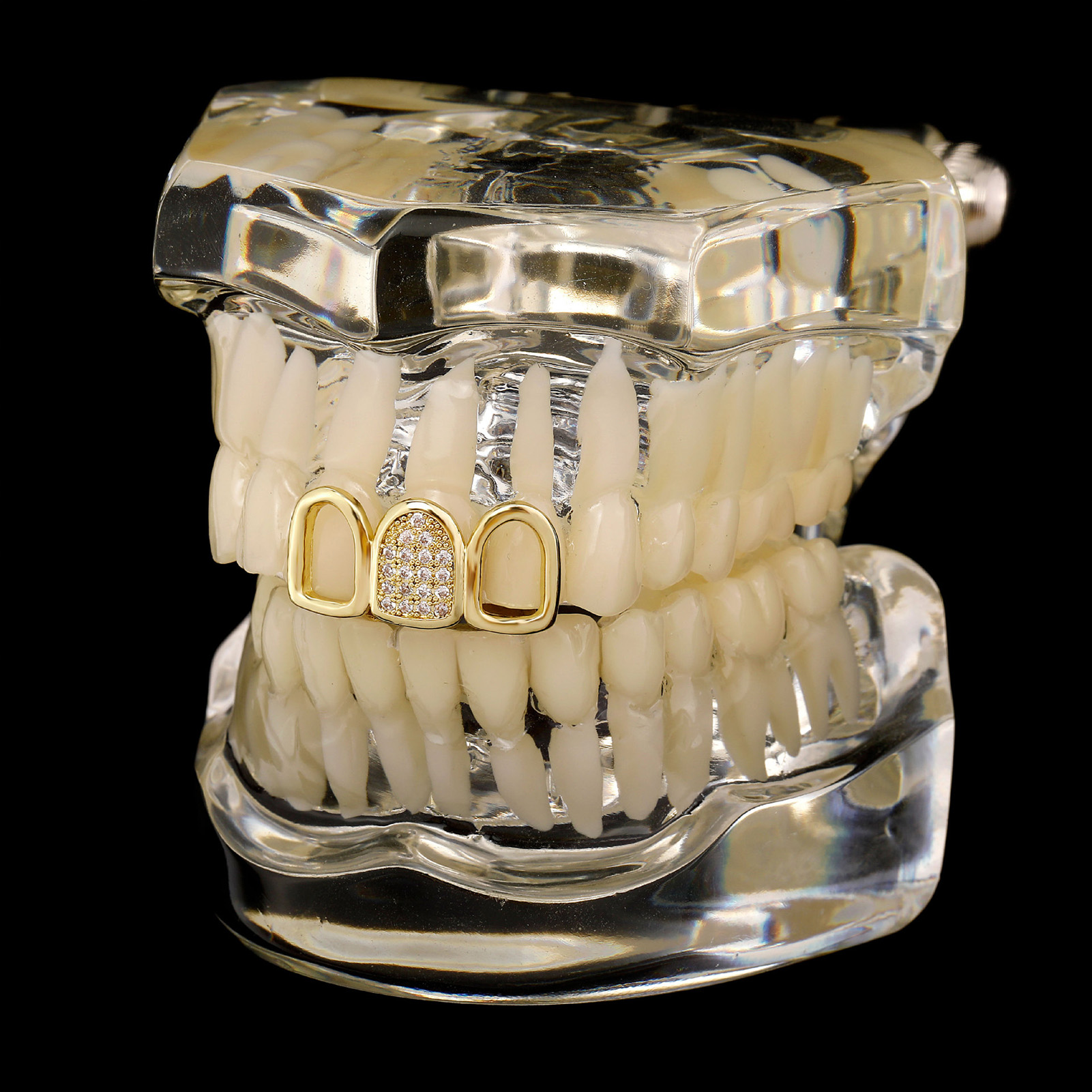 Rhinestone Teeth Cover Gold Pl - Body Jewelry Piercing recension och pris