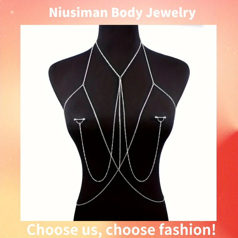 1pc  Elegant & Sexy Body Chain - Body Jewelry Chest recension och pris