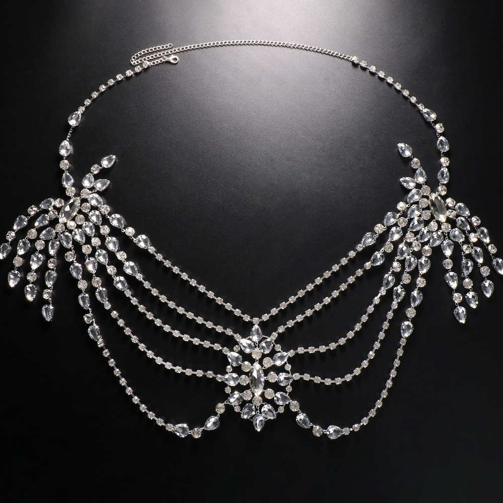 Boho Crystal Bridal Shoulder C - Body Jewelry Chest recension och pris