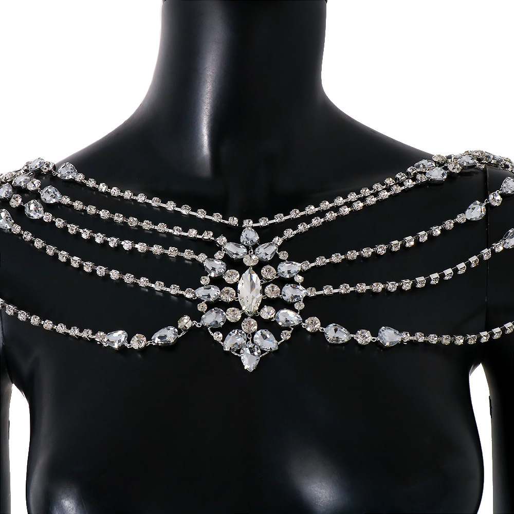 Boho Crystal Bridal Shoulder C - Body Jewelry Chest recension och pris