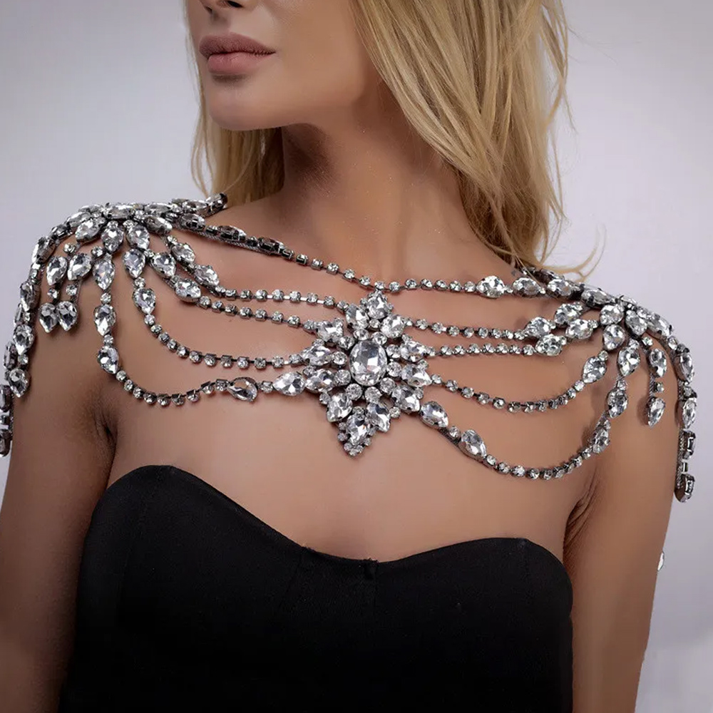 Boho Crystal Bridal Shoulder C - Body Jewelry Chest recension och pris