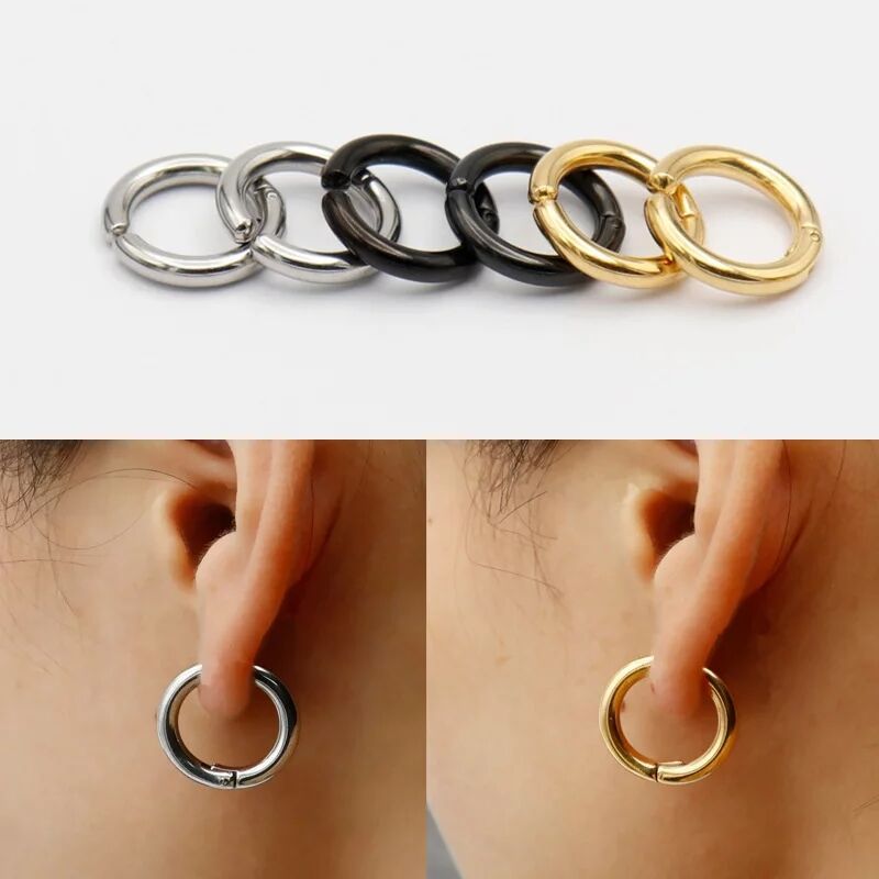 2/6Pcs Fake Huggie Hoop Earrin - Body Jewelry Hoops recension och pris