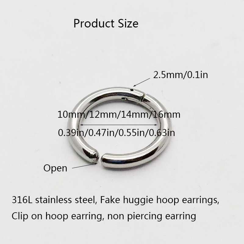 2/6Pcs Fake Huggie Hoop Earrin - Body Jewelry Hoops recension och pris
