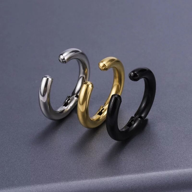 2/6Pcs Fake Huggie Hoop Earrin - Body Jewelry Hoops recension och pris
