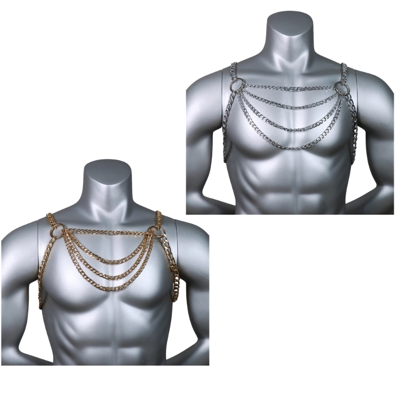 Men's Sexy Metal Body Chest Ch - Body Jewelry Chest recension och pris