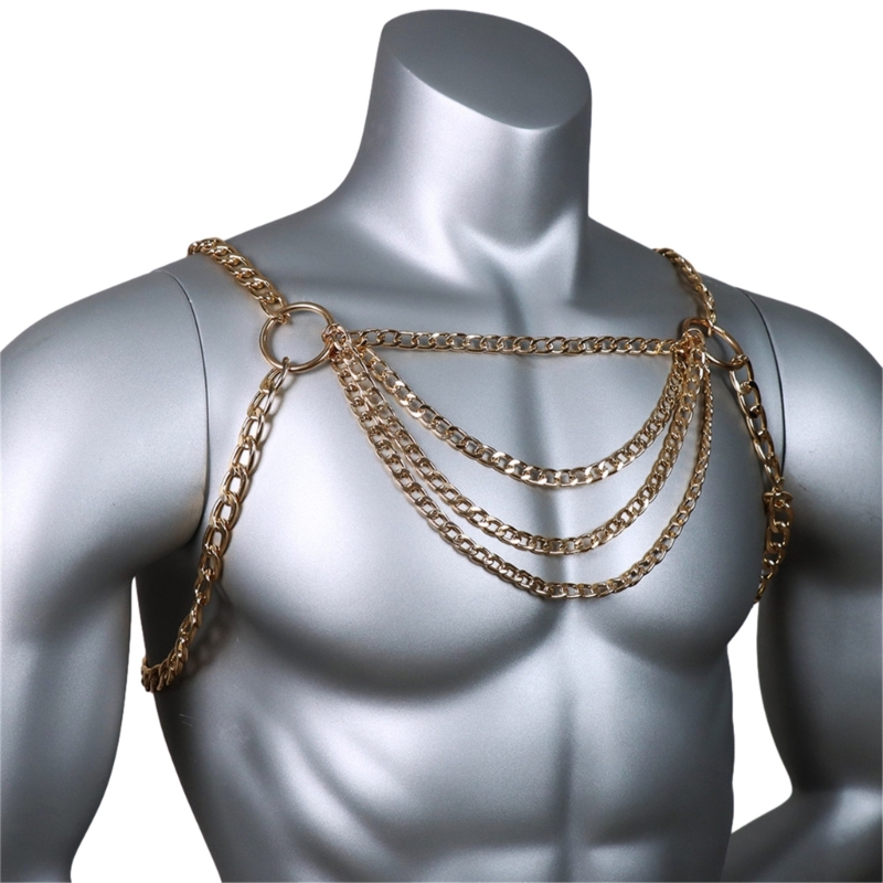 Men's Sexy Metal Body Chest Ch - Body Jewelry Chest recension och pris