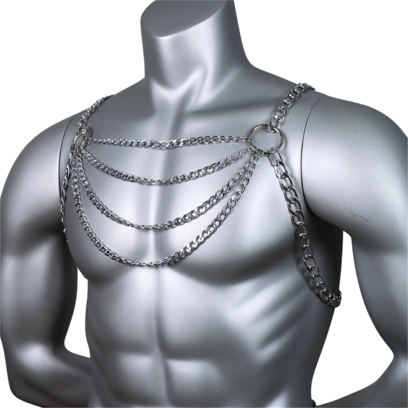 Men's Sexy Metal Body Chest Ch - Body Jewelry Chest recension och pris