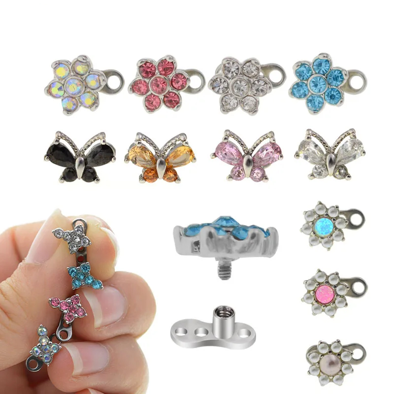 1PC 100% Surgical Steel 14G Mi - Dermal Anchor Top recension och pris