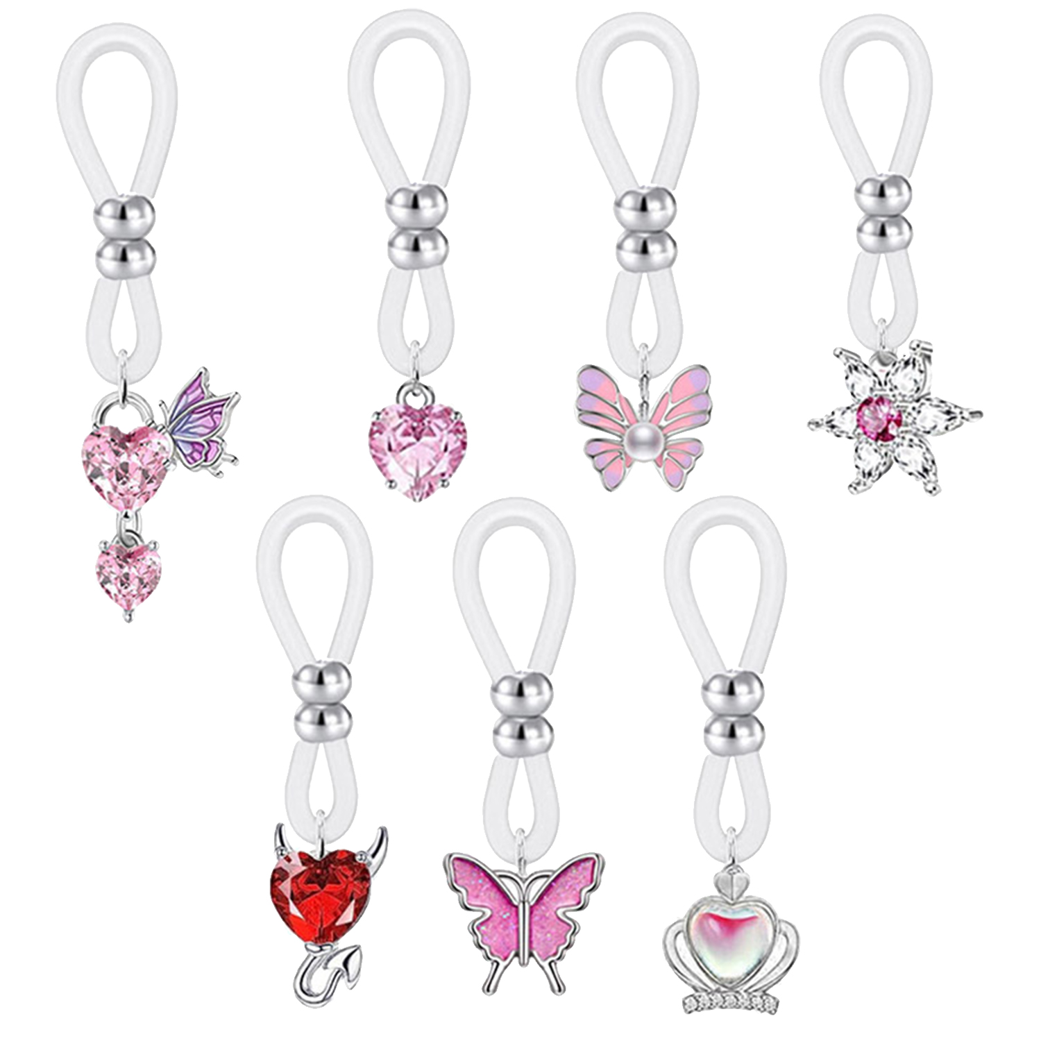 Alloy Silicone Butterfly Heart - Body Jewelry Hoops recension och pris