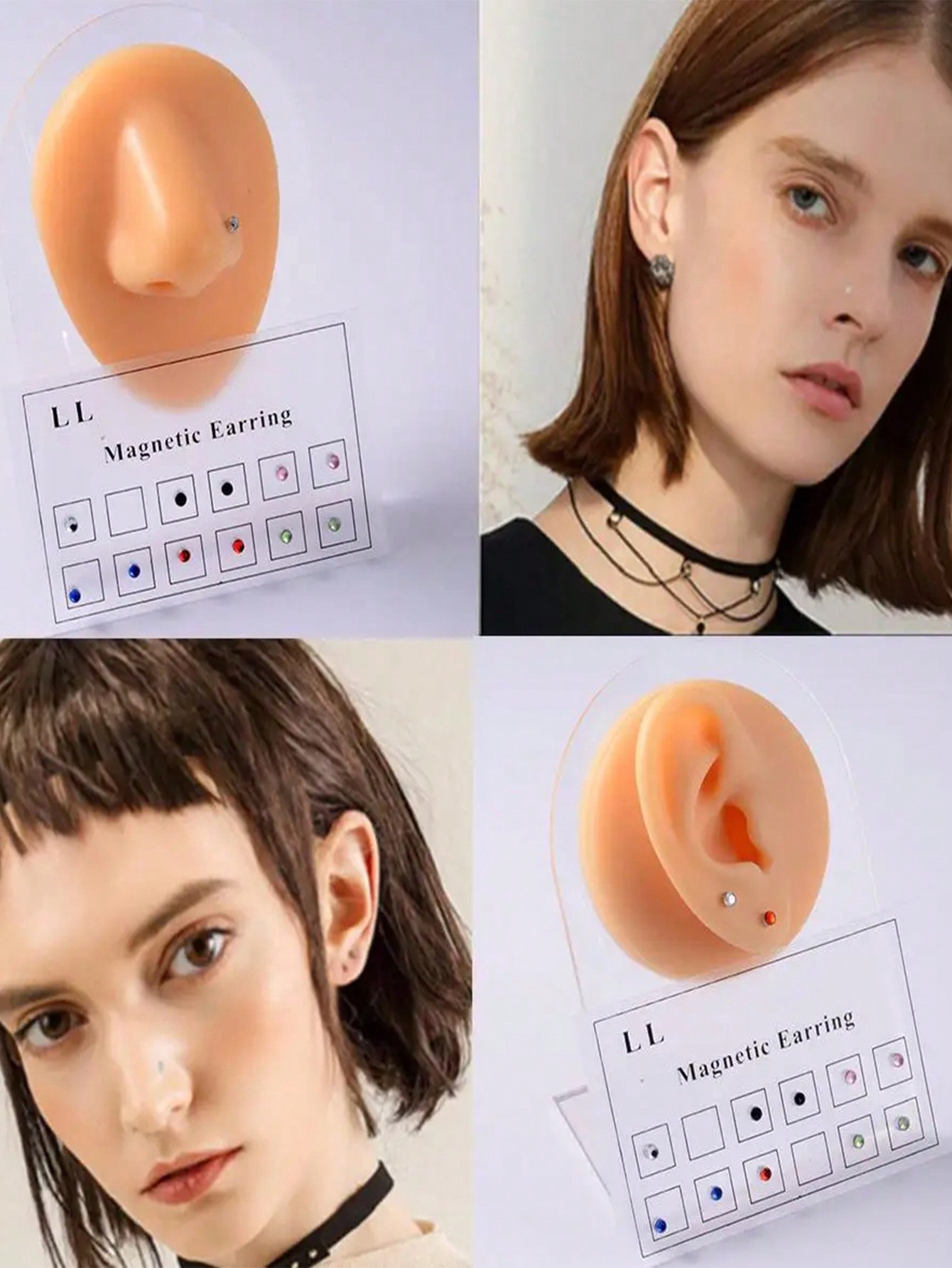 12PCS/Card  Crystal Magnetic S - Body Jewelry Nose recension och pris