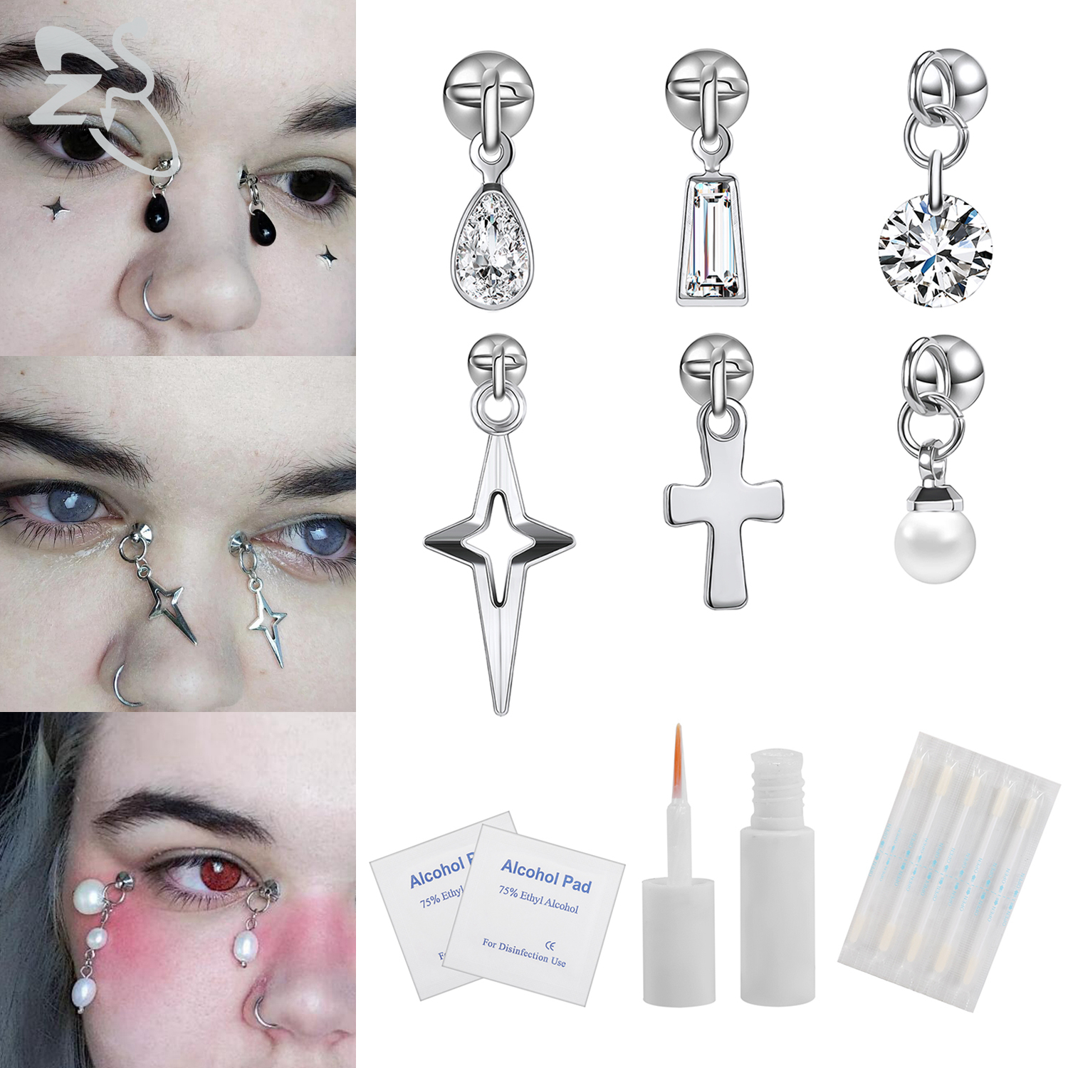 ZS 1 Set Fake Eyebrow Ring Men - Body Jewelry Hoops recension och pris