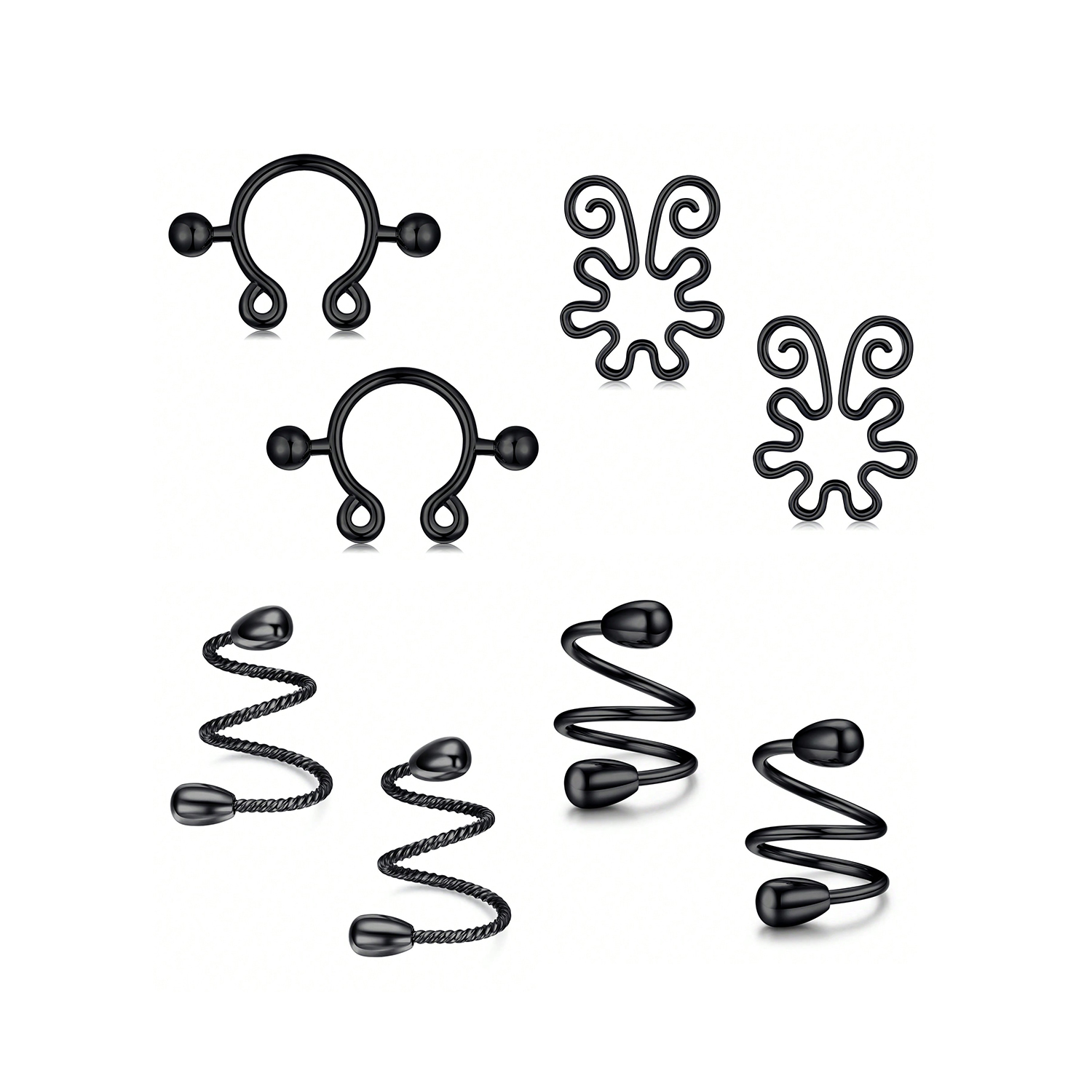 8Pcs Stainless Fake Nipple Rin - Body Jewelry Hoops recension och pris