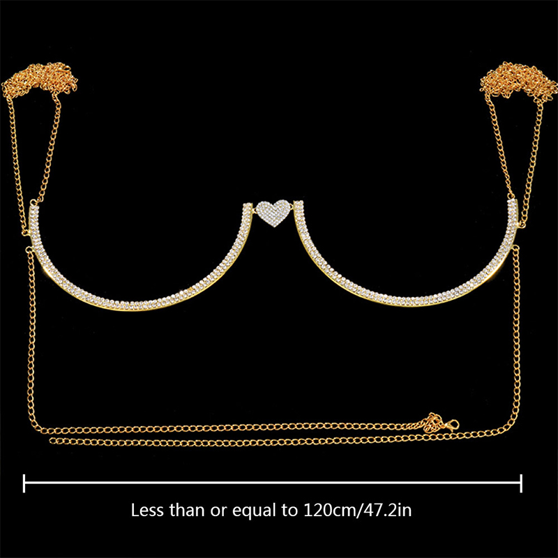 Stonefans Heart Rhinestone Che - Body Jewelry Chest recension och pris