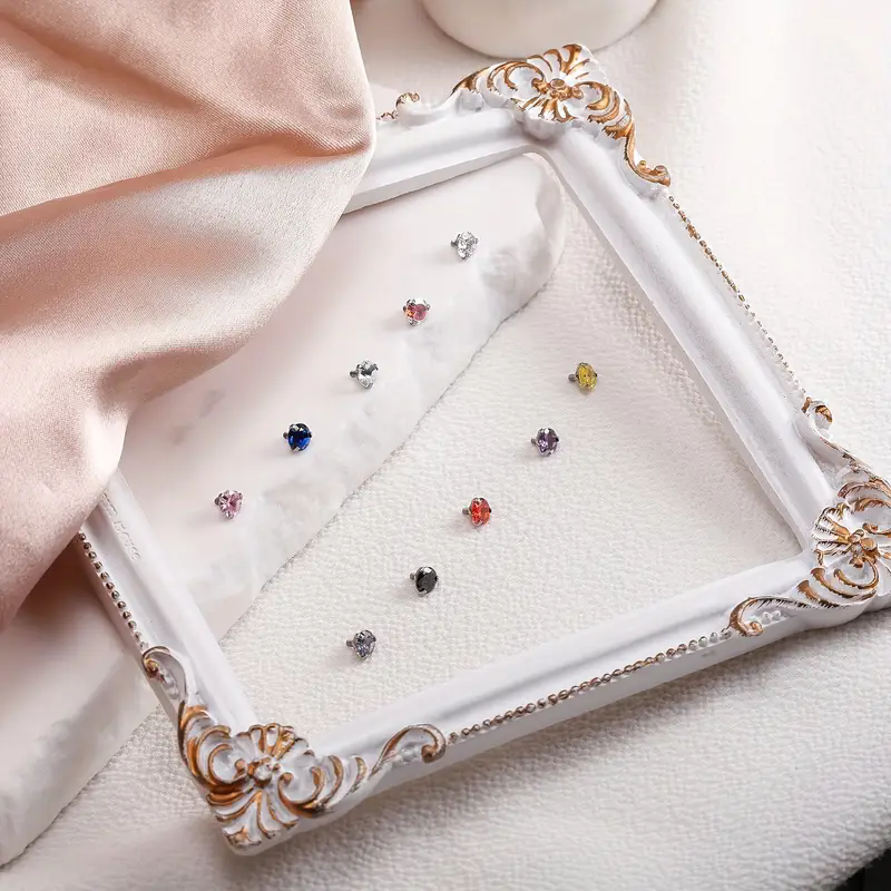 16PCS Crystal Zircon Dermal An - Dermal Anchor Top recension och pris